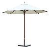 White Parasol Outdoor Sun Umbrella with Wooden Pole , Outdoor Market Umbrella