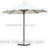 White Parasol Outdoor Sun Umbrella with Wooden Pole , Outdoor Market Umbrella