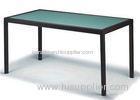 Outdoor Or Indoor Black Rattan Garden Table , Simple Framework Style
