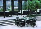 Black 6 Seater Rectangular Rattan Dining Set for Inn , Hotel , Household