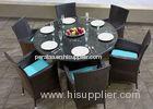 Black 6 Seater Rattan Dining Set Synthetic Rattan Outdoor FurnitureWaterproof