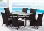 PE Rattan Garden Furniture Dining Sets With Outdoor High Back Chair