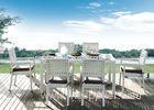 White Synthetic Rattan Garden Furniture 6 Chair Patio Dining Set