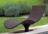 Flower Design Black Rattan Sun Loungers Outdoor Balcony Furniture