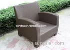 Dark Grey Endurable Plastic Rattan Chair Indoor Garden Furniture