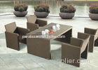 Durable Brown Outdoor Rattan Bar Set with 4 Stools for Taproom , Villa