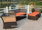 Coffee Single Seater PE Rattan Sofa Garden Furniture With Foot Pedal