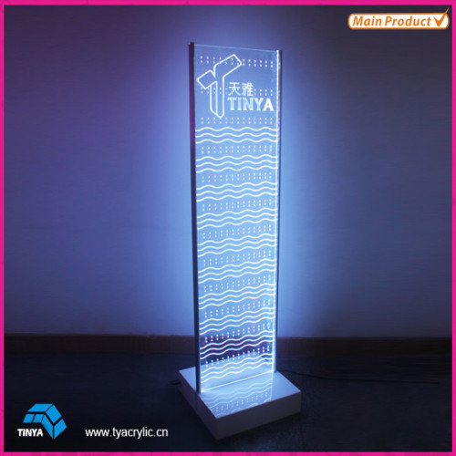 Promotional High End Acrylic LED light Retail Store Freestanding Display Rack