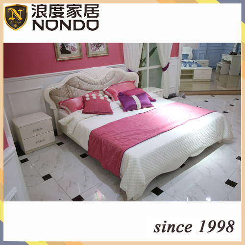 Morden bed frame mdf panel bed 8501