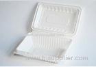Bigger Plastic Disposable Food Trays White Hinged Take Away Box