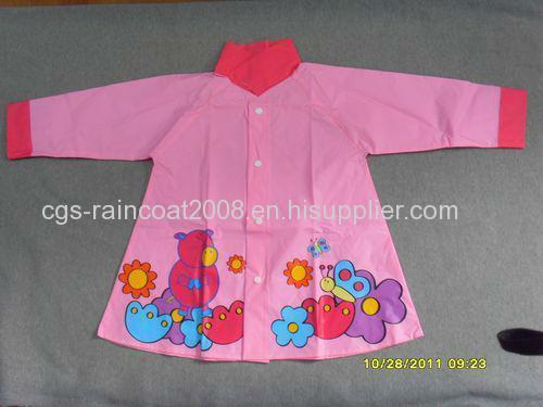 EVA promotion children raincoat with printing