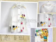 EVA promotion children raincoat with printing