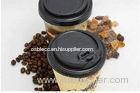 PS Black Paper Disposable Cups With Lids , 85mm Coffee Cup Lids