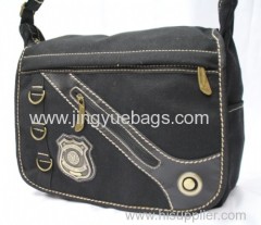 black canvas messenger bag