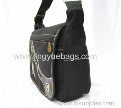 black canvas messenger bag