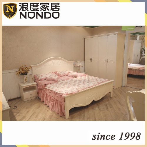 American Style Bed Bedroom Furniture Wood Double Bed 8112