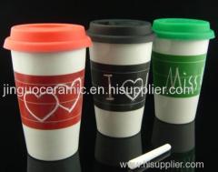 12oz Ceramic porcelain coffee chalk cup