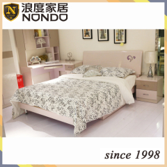 Wooden furniture double bed 7813 with wardrobe/dresser