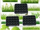 20 Cavities Plant Pot Saucers Black Seeding Trays With Lid , Vents