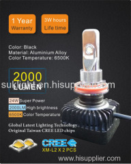 Led car big bulb bright h4 car lamp light 40w aluminum 12v-24v