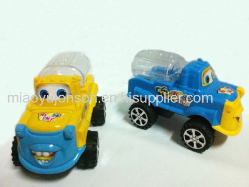 15cm plastic truck type candy toys