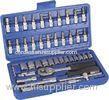 Carbon Steel 45PCS 1/4'' Drive Metric Socket Tools Set , Chrome Vanadium Socket Set