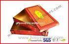 Red Matt Customized Hard Board Gift Packaging Boxes with Embossing , Hot Stamping LOGO