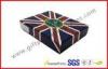 UK Flag Top and Base Handmade Wallet Apparel Gift Boxes , Customized 1200g Rigid Board Packaging Box