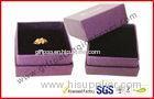 Foil Gold Apparel Gift Boxes / Wedding Ring Boxes With Black Velvet Foam