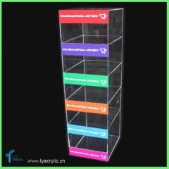 New Products High Quality 5-tier Clear Plastic Display Counter Acrylic Mobile Phone Charger Display Stand