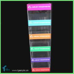 New Products High Quality 5-tier Clear Plastic Display Counter Acrylic Mobile Phone Charger Display Stand