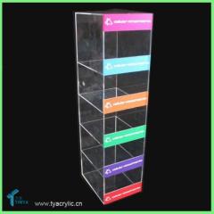 Wholesale 5-tier iphone Cases Counter Display Clear Cellphone Accessories Display Acrylic Display Stand for Accessories