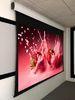 Custom tab tensioned motorized projection screen with HD Flexible White