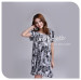 Apparel & Fashion Underwear & Nightwear Sleepwear & Pajamas Lotus bottom hem short sleeves O neck sleep shirt for ladies