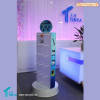 Factory Custom Lighted Rotating Acrylic Mobile Accessories Display Rack Retail Store Pegboard Freestanding Floor Stand