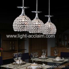 Wrought Iron creative glass LED crystal hanging pendant lights for sale