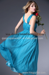 2015 Long Summer Chiffon Bead Maxi graceful women Dress