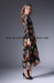 2015 Long Lace Summer Chiffon Bead Print Dress