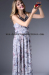 2015 Long Summer beautiful Chiffon Bead Print Maxi Dress