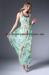 2015 Long Summer Chiffon Bead Print Maxi Dress