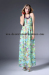 2015 Long Summer Chiffon Bead Print Maxi Dress