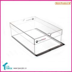 Factory Customize Kid Shoes Display PMMA Sneaker Boxes Mens Running Shoes Stand Clear Acrylic Acrylic Shoes Box Display