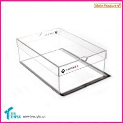 Factory Customize Lucite Kids Shoes Cabinet Plexiglass Shoes Storage Bins Acrylic Sneaker Box Clear Plastic Shoes Box