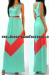 Bohemian Geometric Stripes Dress|Sweet Floor Length Contrast Color Dress