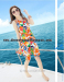 2015 Summer Women Fashion European-style Round Neck Chiffon Beach Dress Bohemian Floral Vest Leisure YE3028-32