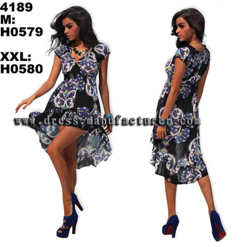M XXL Plus Size 2015 New European Fashion Women Floral Print Bohemian Maxi Long Irregular Beach Dress Summer Casual Dres