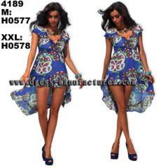 M XXL Plus Size 2015 New European Fashion Women Floral Print Bohemian Maxi Long Irregular Beach Dress Summer Casual Dres