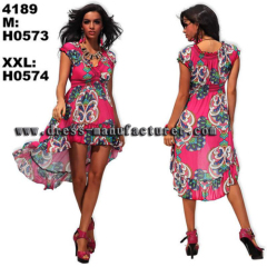 M XXL Plus Size 2015 New European Fashion Women Floral Print Bohemian Maxi Long Irregular Beach Dress Summer Casual Dres