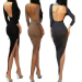 New Brand 2015 European Womens Casaul Backless Asymmetric Bodycon Bohemian Dress HOT Sexy Hip Package Long Dresse