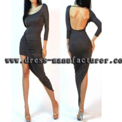 New Brand 2015 European Womens Casaul Backless Asymmetric Bodycon Bohemian Dress HOT Sexy Hip Package Long Dresse